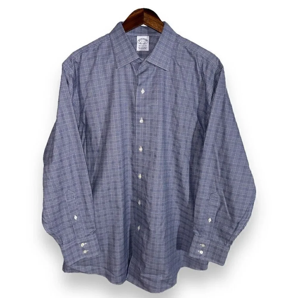 Brooks Brothers Navy Non-Iron Dress Shirt XL 17 33